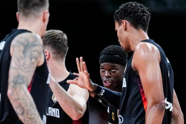 August 21, 2025, Madrid, Madrid, Spain: Dennis Schroder of Germany gestures during City of Madrid Tournament, basketball match played between Spain and Germany at Madrid Arena on August 21, 2025 in Madrid, Spain. Madrid Spain - ZUMAa181 20250821_zaa_a181_121 Copyright: xOscarxJ.xBarrosox
