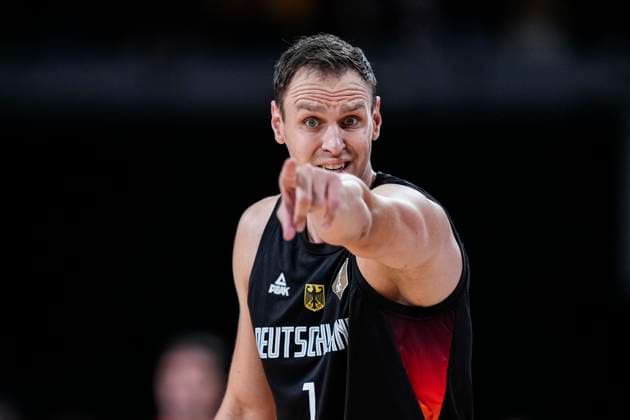 August 21, 2025, Madrid, Madrid, Spain: Johannes Voigtmann of Germany gestures during City of Madrid Tournament, basketball match played between Spain and Germany at Madrid Arena on August 21, 2025 in Madrid, Spain. Madrid Spain - ZUMAa181 20250821_zaa_a181_139 Copyright: xOscarxJ.xBarrosox