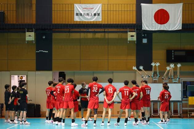Japan team group, Mannschaftsbild, Totale AUGUST 22, 2025 - Volleyball : Japan men s volleyball national team, Nationalteam training session in Tokyo, Japan. Noxthirdxpartyxsales  aflo_300770808