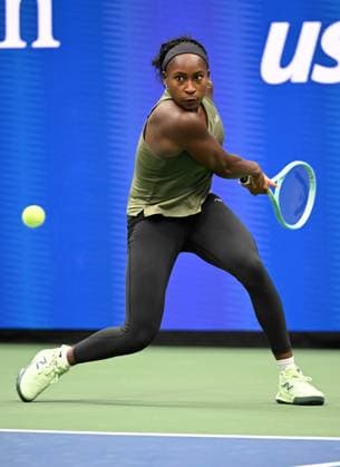 FLUSHING NY- AUGUST 21: Coco Gauff is seen on the practice court on Arthur Ashe Stadium at the USTA Billie Jean King National Tennis Center on August 21, 2025 in Flushing Queens. Copyright: xmpi04x