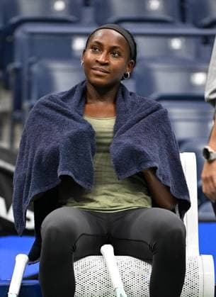 FLUSHING NY- AUGUST 21: Coco Gauff is seen on the practice court on Arthur Ashe Stadium at the USTA Billie Jean King National Tennis Center on August 21, 2025 in Flushing Queens. Copyright: xmpi04x