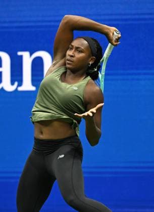 FLUSHING NY- AUGUST 21: Coco Gauff is seen on the practice court on Arthur Ashe Stadium at the USTA Billie Jean King National Tennis Center on August 21, 2025 in Flushing Queens. Copyright: xmpi04x