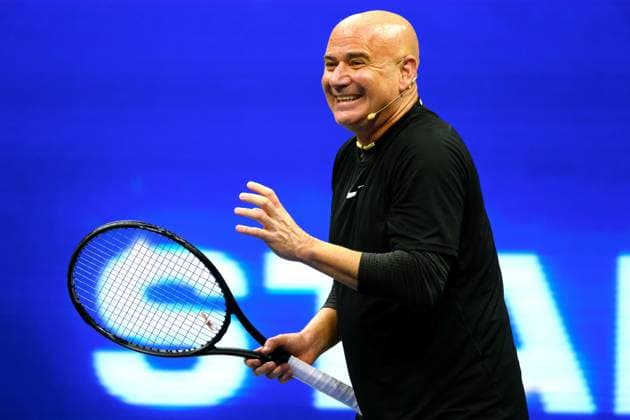 Stars of the Open exhibition during the 2025 U.S. Open Tennis Championships at the USTA Billie Jean King National Tennis Center Featuring: Andre Agass Where: Flushing Meadows, United States When: 21 Aug 2025 Credit: David Lobel INSTARimages EDITORIAL USE ONLY. NOT FOR USE BY NEWSPAPERS BASED IN THE UK. Copyright: xx instar54998819