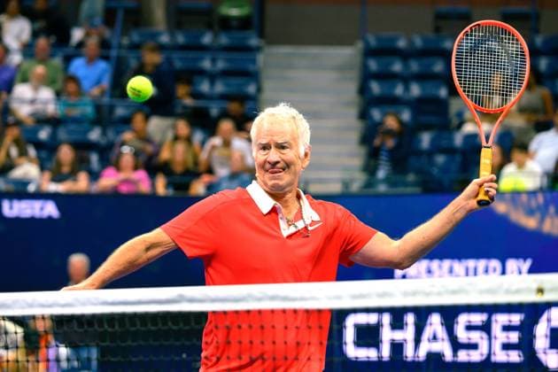 Stars of the Open exhibition during the 2025 U.S. Open Tennis Championships at the USTA Billie Jean King National Tennis Center Featuring: John McEnroe Where: Flushing Meadows, United States When: 21 Aug 2025 Credit: David Lobel INSTARimages EDITORIAL USE ONLY. NOT FOR USE BY NEWSPAPERS BASED IN THE UK. Copyright: xx instar54998823