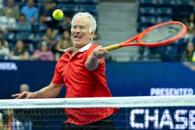 Stars of the Open exhibition during the 2025 U.S. Open Tennis Championships at the USTA Billie Jean King National Tennis Center Featuring: John McEnroe Where: Flushing Meadows, United States When: 21 Aug 2025 Credit: David Lobel INSTARimages EDITORIAL USE ONLY. NOT FOR USE BY NEWSPAPERS BASED IN THE UK. Copyright: xx instar54998825