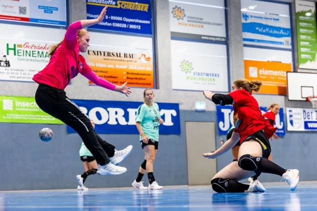 21.08.2025, GER, Handball, Frauen, Saison 2025 2026, 1.BL Alsco Frauen Handball Bundesliga, Testspiel, Thueringer HC - BSV Sachsen Zwickau Laura Kuske (Thueringer HC,11) 99974 Mühlhausen Goermar Görmar-Halle Thüringen Deutschland
