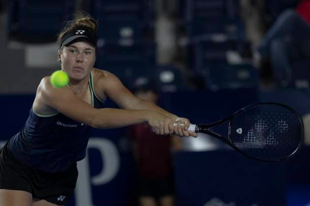 August 21, 2025, Monterrey, Nuevo Leon, Mexico: Linda Noskova (CZE) in action against Yekaterina AleksoÂ¡ndrova (RUS) during their match at the Monterrey Open WTA, Tennis Damen 500. Monterrey Mexico - ZUMAo125 0831114274st Copyright: xAntonioxOjedax