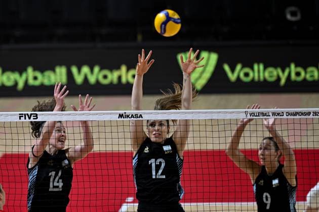 Argentina v Czech Republic - FIVB Women s Volleyball World Championship, WM, Weltmeisterschaft NAKHON RATCHASIMA, THAILAND - AUGUST 22: Garcia (12) of Argentina in action during the FIVB Women s Volleyball World Championship between Argentina and Czech Republic at Korat Chatchai Sports Hall, in Nakhon Ratchasima, Thailand, on August 22, 2025. Mustafa Hatipoglu Anadolu Nakhon Ratchasima Thailand. Editorial use only. Please get in touch for any other usage.  Copyright: x2025xAnadoluxMustafaxHatipoglux