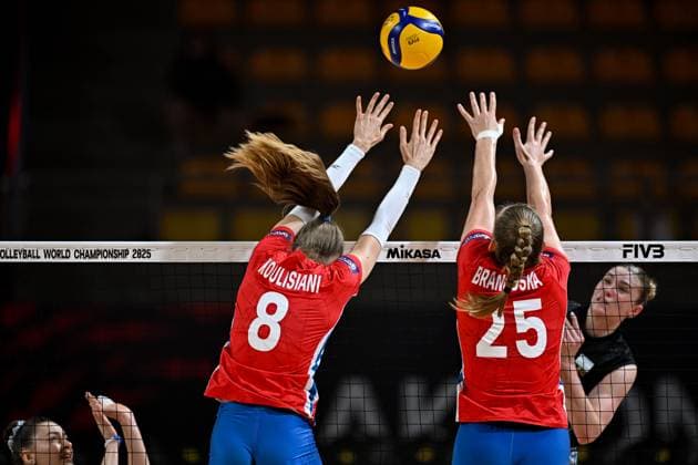 Argentina v Czech Republic - FIVB Women s Volleyball World Championship, WM, Weltmeisterschaft NAKHON RATCHASIMA, THAILAND - AUGUST 22: Ela Koulisiani (8) of Czech Republic in action during the FIVB Women s Volleyball World Championship between Argentina and Czech Republic at Korat Chatchai Sports Hall, in Nakhon Ratchasima, Thailand, on August 22, 2025. Mustafa Hatipoglu Anadolu Nakhon Ratchasima Thailand. Editorial use only. Please get in touch for any other usage.  Copyright: x2025xAnadoluxMustafaxHatipoglux