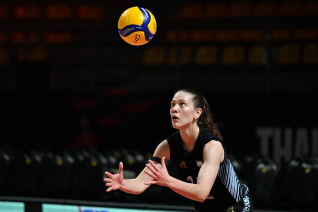 Argentina v Czech Republic - FIVB Women s Volleyball World Championship, WM, Weltmeisterschaft NAKHON RATCHASIMA, THAILAND - AUGUST 22: A player of Argentina in action during the FIVB Women s Volleyball World Championship between Argentina and Czech Republic at Korat Chatchai Sports Hall, in Nakhon Ratchasima, Thailand, on August 22, 2025. Mustafa Hatipoglu Anadolu Nakhon Ratchasima Thailand. Editorial use only. Please get in touch for any other usage.  Copyright: x2025xAnadoluxMustafaxHatipoglux