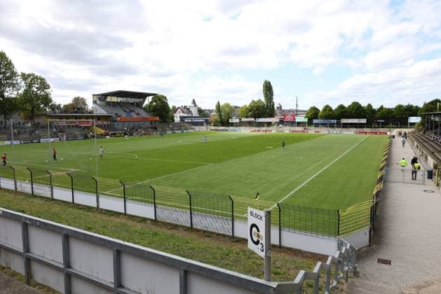 22.08.2025, Fussball, Frauen, Saison 2025 2026, Testspiel, Bayer Leverkusen - VfL Wolfsburg Stadionblick Hof Stadion Grüne Au Bayern Deutschland