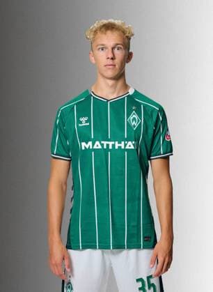 offizieller Portraittermin SV Werder Bremen 2025 2026 Leon Opitz (Werder Bremen 35); 1.BL Porträttermin 2025 2026,