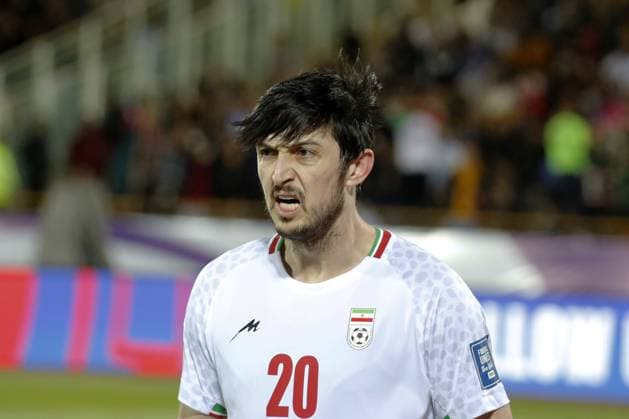 Iran v Uzbekistan - 2026 FIFA World Cup, WM, Weltmeisterschaft, Fussball Asian Qualifiers TEHRAN, IRAN - MARCH 25: Sardar Azmoun of Iran in action during the 2026 FIFA World Cup Asian Qualifiers Group A game between Iran and Uzbekistan at Azadi Stadium on March 25, 2025 in Tehran, Iran. Tahran Iran. Editorial use only. Please get in touch for any other usage.  Copyright: x2025xAnadoluxFatemehxBahramix