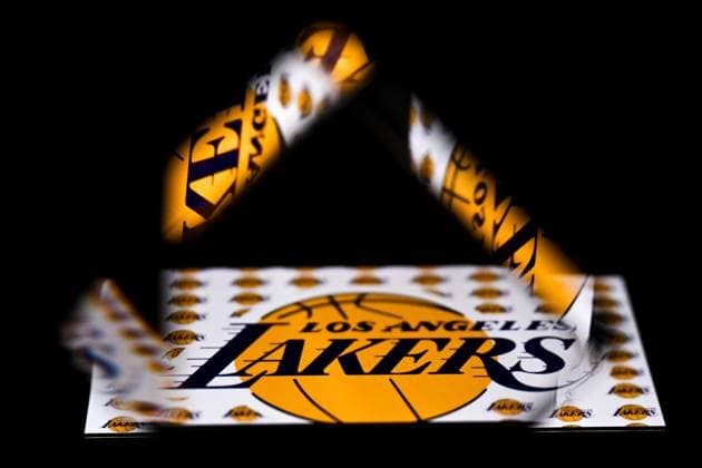 Los Angeles Lakers ANKARA, TURKIYE - MARCH 27: In this photo illustration, Los Angeles Lakers logo is being displayed on a mobile phone screen in Ankara, Turkiye on March 27, 2025. Ankara Turkey. Editorial use only. Please get in touch for any other usage.  Copyright: x2025xAnadoluxÄ°smailxAslandaÄüx