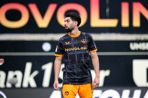 22.08.2025, xmohx, Fussball 2.Bundesliga, SV Elversberg - 1.FC Kaiserslautern v.l. Semih Sahin (1. FC Kaiserslautern) (DFL DFB REGULATIONS PROHIBIT ANY USE OF PHOTOGRAPHS as IMAGE SEQUENCES and or QUASI-VIDEO) Elversberg