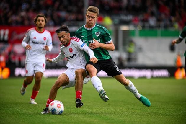 MUNSTER, GERMANY - 22 AUGUST, 2025: Jano ter Horst, Berkay Yilmaz, The football match of 2.Bundesliga SC Preussen Munster 1. FC Nurnberg at LVM-Preussenstadion  Copyright: xVITALIIxKLIUIEVx
