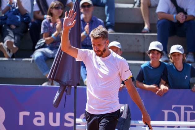 ATP50 Challenger Schwaben Open, Augsburg, 22.08.2025 Cedrik-Marcel Stebe (GER; Germany) nach dem gewonnenen Halbfinale ATP50 Challenger Schwaben Open, Augsburg, 22.08.2025 Copyright: xBEAUTIFULxSPORTSx Pajonkx
