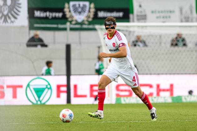 MUNSTER, GERMANY - 22 AUGUST, 2025: Fabio Gruber, The football match of 2.Bundesliga SC Preussen Munster 1. FC Nurnberg at LVM-Preussenstadion  Copyright: xVITALIIxKLIUIEVx