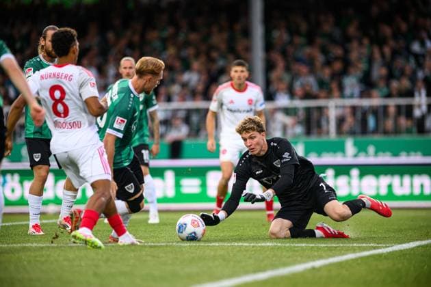 MUNSTER, GERMANY - 22 AUGUST, 2025: Johannes Schenk, The football match of 2.Bundesliga SC Preussen Munster 1. FC Nurnberg at LVM-Preussenstadion  Copyright: xVITALIIxKLIUIEVx