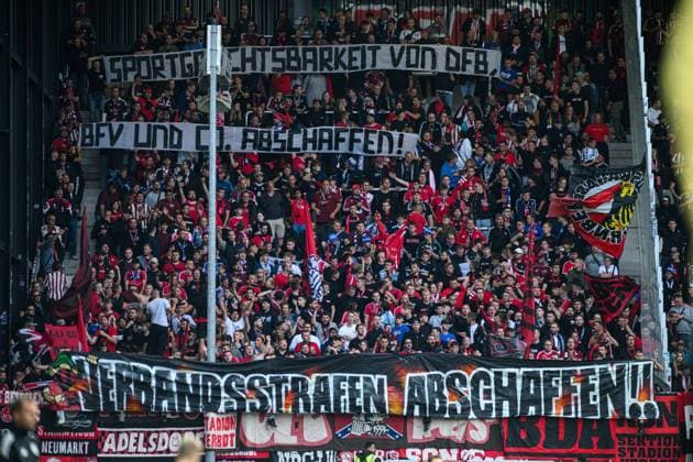 MUNSTER, GERMANY - 22 AUGUST, 2025: supporters, The football match of 2.Bundesliga SC Preussen Munster 1. FC Nurnberg at LVM-Preussenstadion  Copyright: xVITALIIxKLIUIEVx