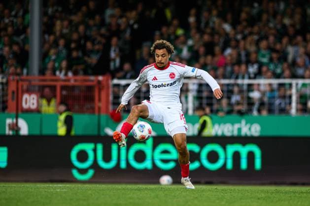 MUNSTER, GERMANY - 22 AUGUST, 2025: Rafael Lubach, goal, The football match of 2.Bundesliga SC Preussen Munster 1. FC Nurnberg at LVM-Preussenstadion  Copyright: xVITALIIxKLIUIEVx