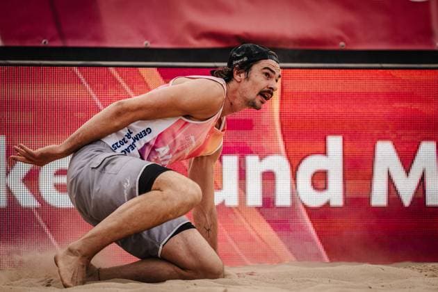 Beachvolleyball Männer Allianz German Beach Tour 2025 Tourstop Berlin 22.08.2025 Jannik Kühlborn Berlin Funkhaus Beach Berlin Deutschland