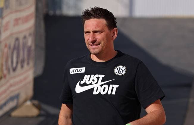 22.08.2025, Fussball, Herren, 2. Bundesliga, Saison 2025 2026, SV 07 Elversberg - 1. FC Kaiserslautern, Trainer Vincent Wagner (SV 07 Elversberg) Elversberg Ursapharm-Arena an der Kaiserlinde Saarland Deutschland (DE)