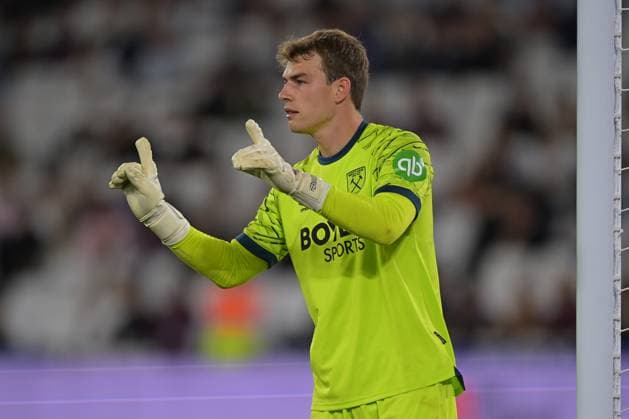 West Ham vs Chelsea Premier League Mads Hermansen West Ham gOLAKEEPER during the West Ham vs Chelsea Premier League match at the London Stadium Stratford. London The London Stadium UK Copyright: xMartinxDaltonx WestHam_Chelsea_220825_MD_642
