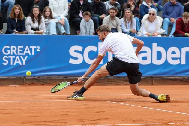 im Bild Cedrik-Marcel Stebe (GER), Cedrik-Marcel Stebe (GER) vs. Alexander Ritschard (SUI), ATP, Tennis Herren Challenger Schwaben Open, Herren, Finale, Einzel, Tennis, 23.08.2025 Augsburg Bayern Deutschland
