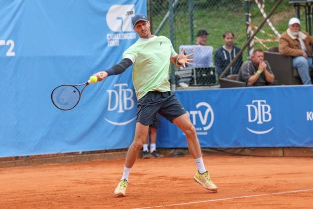 im Bild, Alexander Ritschard (SUI), Cedrik-Marcel Stebe (GER) vs. Alexander Ritschard (SUI), ATP, Tennis Herren Challenger Schwaben Open, Herren, Finale, Einzel, Tennis, 23.08.2025 Augsburg Bayern Deutschland