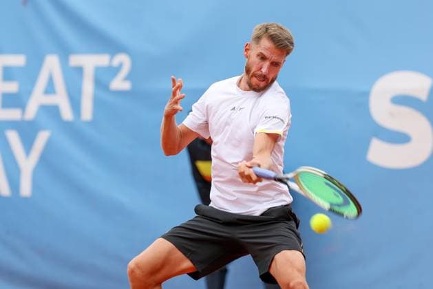 im Bild Cedrik-Marcel Stebe (GER), Cedrik-Marcel Stebe (GER) vs. Alexander Ritschard (SUI), ATP, Tennis Herren Challenger Schwaben Open, Herren, Finale, Einzel, Tennis, 23.08.2025 Augsburg Bayern Deutschland