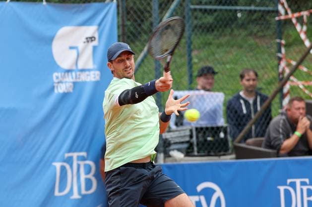 im Bild, Alexander Ritschard (SUI), Cedrik-Marcel Stebe (GER) vs. Alexander Ritschard (SUI), ATP, Tennis Herren Challenger Schwaben Open, Herren, Finale, Einzel, Tennis, 23.08.2025 Augsburg Bayern Deutschland