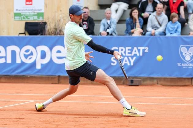im Bild, Alexander Ritschard (SUI), Cedrik-Marcel Stebe (GER) vs. Alexander Ritschard (SUI), ATP, Tennis Herren Challenger Schwaben Open, Herren, Finale, Einzel, Tennis, 23.08.2025 Augsburg Bayern Deutschland