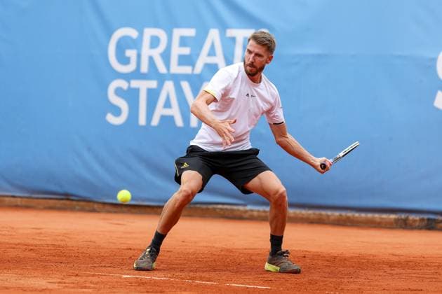 im Bild Cedrik-Marcel Stebe (GER), Cedrik-Marcel Stebe (GER) vs. Alexander Ritschard (SUI), ATP, Tennis Herren Challenger Schwaben Open, Herren, Finale, Einzel, Tennis, 23.08.2025 Augsburg Bayern Deutschland