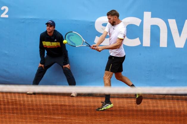 im Bild, Cedrik-Marcel Stebe (GER), Cedrik-Marcel Stebe (GER) vs. Alexander Ritschard (SUI), ATP, Tennis Herren Challenger Schwaben Open, Herren, Finale, Einzel, Tennis, 23.08.2025 Augsburg Bayern Deutschland