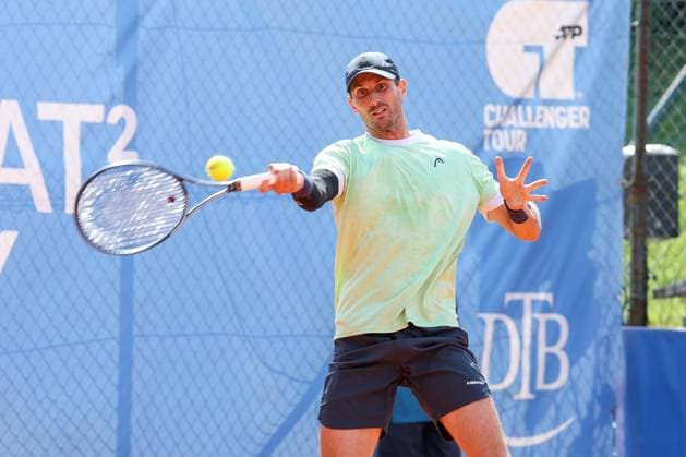 im Bild, Alexander Ritschard (SUI), Cedrik-Marcel Stebe (GER) vs. Alexander Ritschard (SUI), ATP, Tennis Herren Challenger Schwaben Open, Herren, Finale, Einzel, Tennis, 23.08.2025 Augsburg Bayern Deutschland