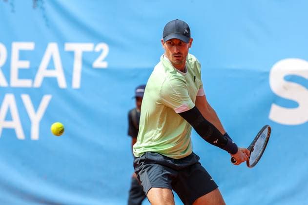 im Bild, Alexander Ritschard (SUI), Cedrik-Marcel Stebe (GER) vs. Alexander Ritschard (SUI), ATP, Tennis Herren Challenger Schwaben Open, Herren, Finale, Einzel, Tennis, 23.08.2025 Augsburg Bayern Deutschland
