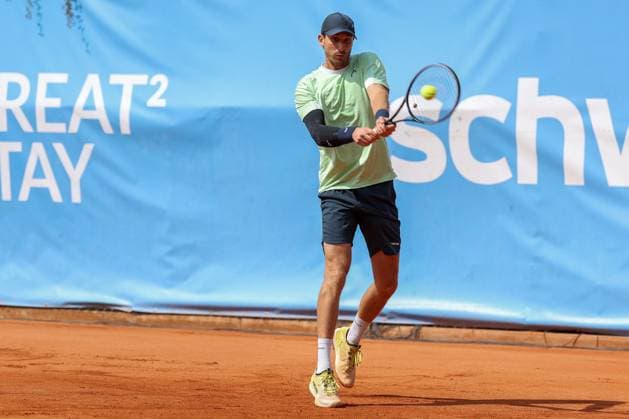 im Bild, Alexander Ritschard (SUI), Cedrik-Marcel Stebe (GER) vs. Alexander Ritschard (SUI), ATP, Tennis Herren Challenger Schwaben Open, Herren, Finale, Einzel, Tennis, 23.08.2025 Augsburg Bayern Deutschland