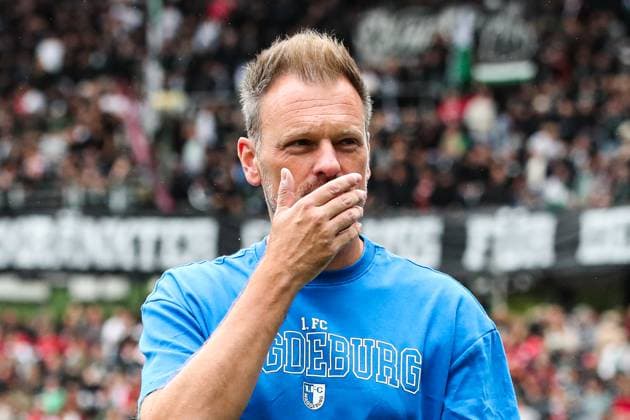 Trainer Markus Fiedler (1. FC Magdeburg) - 2. Fußball Bundesliga Saison 2025-2026 Hannover 96 vs. 1. FC Magdeburg in der Heinz von Heiden Arena in Hannover - Fußball,Mann,Männer,Deutschland,23.08.2025
