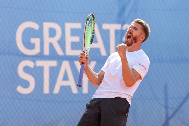 im Bild, Cedrik-Marcel Stebe (GER) Sieger des Turniers, Cedrik-Marcel Stebe (GER) vs. Alexander Ritschard (SUI), ATP, Tennis Herren Challenger Schwaben Open, Herren, Finale, Einzel, Tennis, 23.08.2025 Augsburg Bayern Deutschland