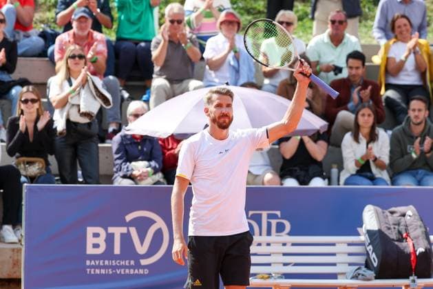 im Bild, Cedrik-Marcel Stebe (GER) Sieger des Turniers, Cedrik-Marcel Stebe (GER) vs. Alexander Ritschard (SUI), ATP, Tennis Herren Challenger Schwaben Open, Herren, Finale, Einzel, Tennis, 23.08.2025 Augsburg Bayern Deutschland