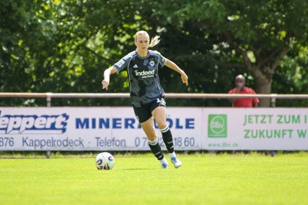 24.08.2025, xgrfx, Fussball Testspiel , SC Freiburg Frauen - Eintracht Frankfurt Frauen v.l. Amanda Ilestedt (Eintracht Frankfurt) (DFL DFB REGULATIONS PROHIBIT ANY USE OF PHOTOGRAPHS as IMAGE SEQUENCES and or QUASI-VIDEO) Freiburg