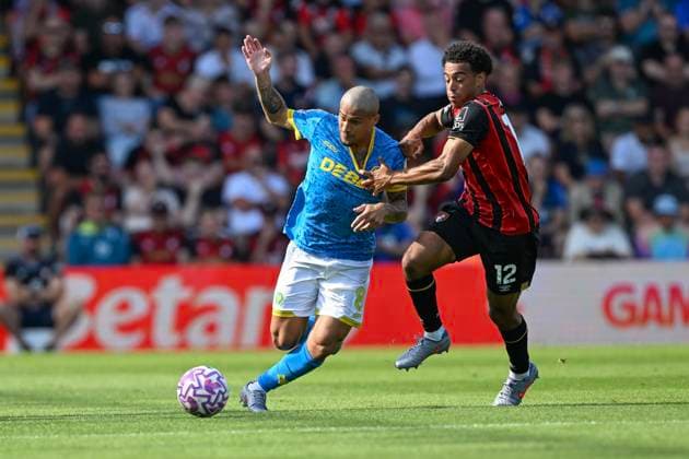 Bournemouth v Wolverhampton Wanderers Premier League Joao Gomes of Wolves is fouled by Tyler Adams of Bournemouth during the Premier League match at the Vitality Stadium, Bournemouth UK Newspapers OUT Copyright: xJeremyxLandeyx FIL-22134-0036