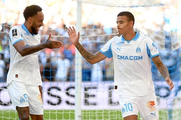 Olympique de Marseille v Paris FC - Ligue 1 McDonald s 2025 2026 97 Pierre-Emerick AUBAMEYANG (om) - 10 Mason GREENWOOD (om) during the Ligue 1 McDonald s match between Olympique de Marseille and Paris FC at Stade Velodrome on August 23, 2025 in Marseille, France. Marseille France  Copyright: xFEPx 776348108