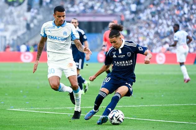 Olympique de Marseille v Paris FC - Ligue 1 McDonald s 2025 2026 10 Mason GREENWOOD (om) - 10 Ilan KEBBAL (pfc) during the Ligue 1 McDonald s match between Olympique de Marseille and Paris FC at Stade Velodrome on August 23, 2025 in Marseille, France. Marseille France  Copyright: xFEPx 776348108