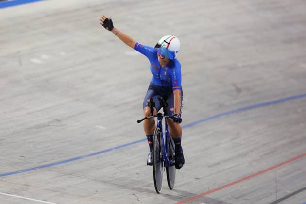 2025 UCI Junior Track World Championships Picture by Alex Whitehead SWpix.com - 20 08 2025 - Cycling - 2025 UCI Junior Track World Championships - Omnisport, Apeldoorn, Netherlands - Women Kilo Time Trial Final - Matilde Cenci (Italy) wins the Women Kilo Time Trial World Championship, WM, Weltmeisterschaft Copyright: x xSWpix.comx(t axPhotographyxHubxLtd)xAlexxWhitehead SWpix.comx SWP-3030-0931