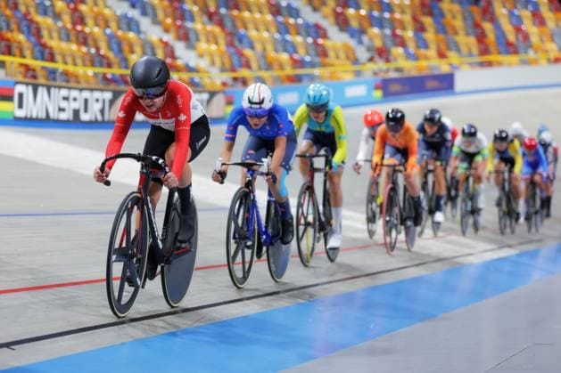 2025 UCI Junior Track World Championships Picture by Alex Whitehead SWpix.com - 23 08 2025 - Cycling - 2025 UCI Junior Track World Championships - Omnisport, Apeldoorn, Netherlands - Women Points Race Final - Alexandra Fangeat (Canada) Copyright: x xSWpix.comx(t axPhotographyxHubxLtd)xAlexxWhitehead SWpix.comx SWP-3030-0960