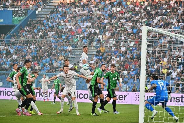 Foto IPP Felice De Martino Sassuolo 23 08 2025 Calcio Campionato serie A 2025-2026 Sassuolo - Napoli Nella foto: Gol di Kevin De Bruyne Italy Photo Press World Copyright Sassuolo italy Italia ITALY  Copyright: xR4924_italyphotopressx