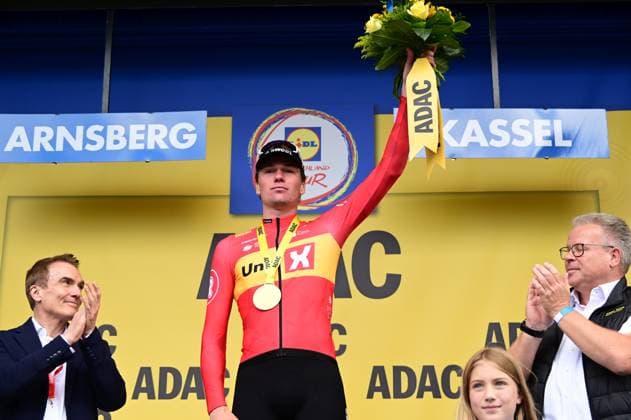 23.08.2025 xkhx Lidl Deutschland Tour 2025 - 3. Etappe von Arnsberg nach Kassel Sieger und Gesamtführender Soren Waerenskjold ( UNO-X MOBILITY )