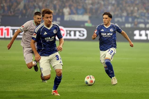 23.08.2025, xrekx, Fussball 2.Bundesliga, FC Schalke 04 - VfL Bochum v.l. Soufiane El-Faouzi (FC Schalke 04) (DFL DFB REGULATIONS PROHIBIT ANY USE OF PHOTOGRAPHS as IMAGE SEQUENCES and or QUASI-VIDEO) Gelsenkirchen